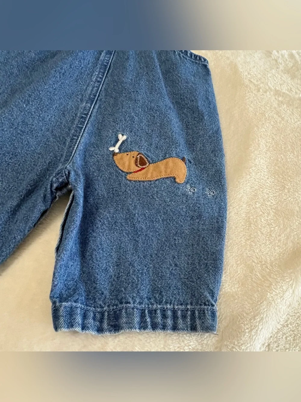 Carter Boys Infant Dog Gone Cute Denim Overalls with Dog Patch Size S (3 months)